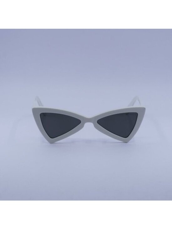 Saint Laurent SL207 JERRY 007 Sunglasses White Cat Eye Frame, Grey Lenses main image 9